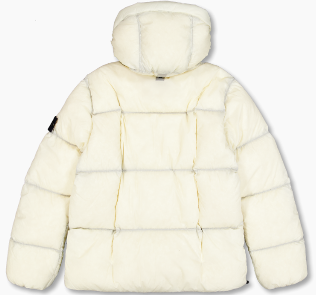 STONE ISLAND Faded Nylon Hooded Down Jacket Ivory Men’s