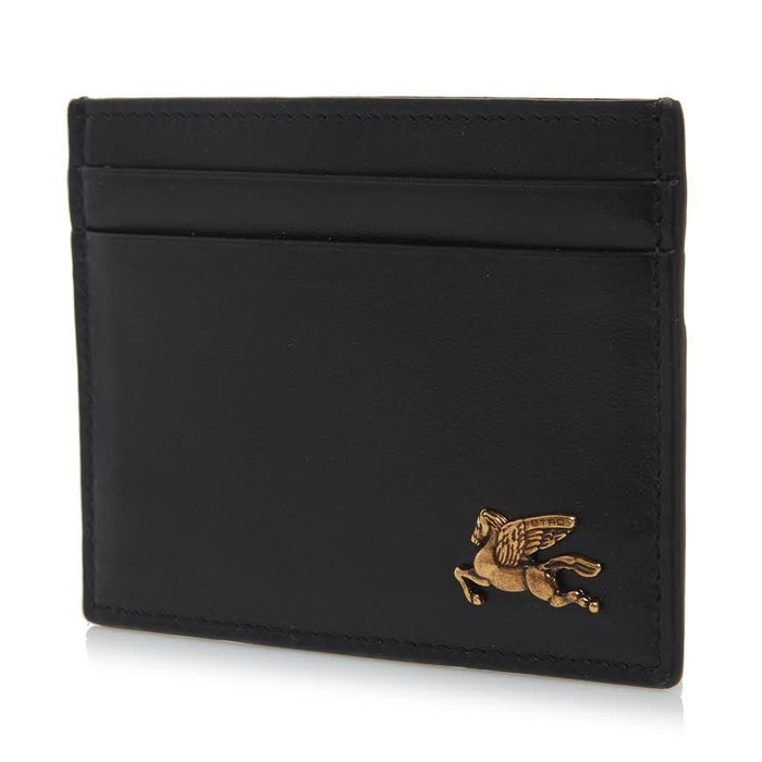 Etro Pegasus Leather Card Holder Wallet for Women