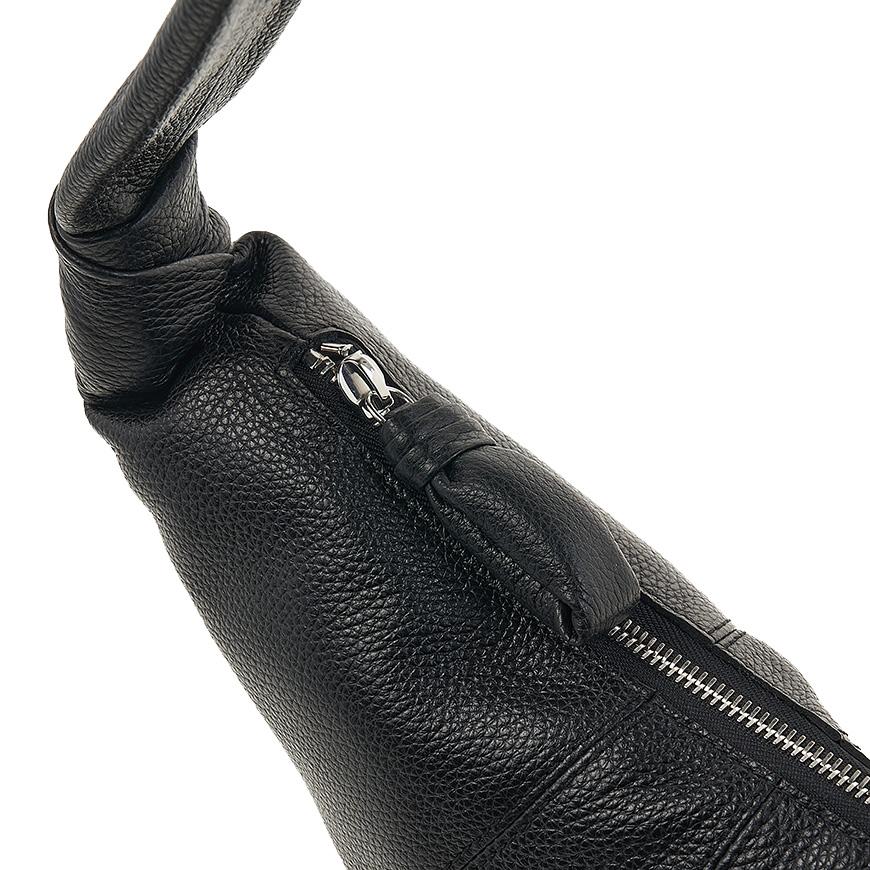 Lemaire Unisex Medium Croissant Shoulder Bag Black Leather Crossbody