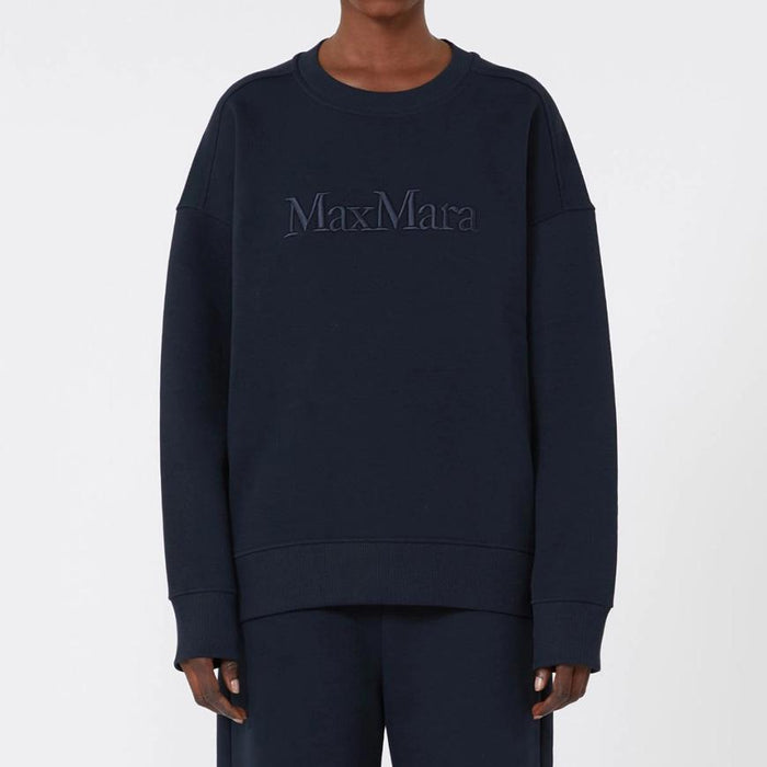 Max Mara Monza Logo Cotton Sweatshirt for Women 004