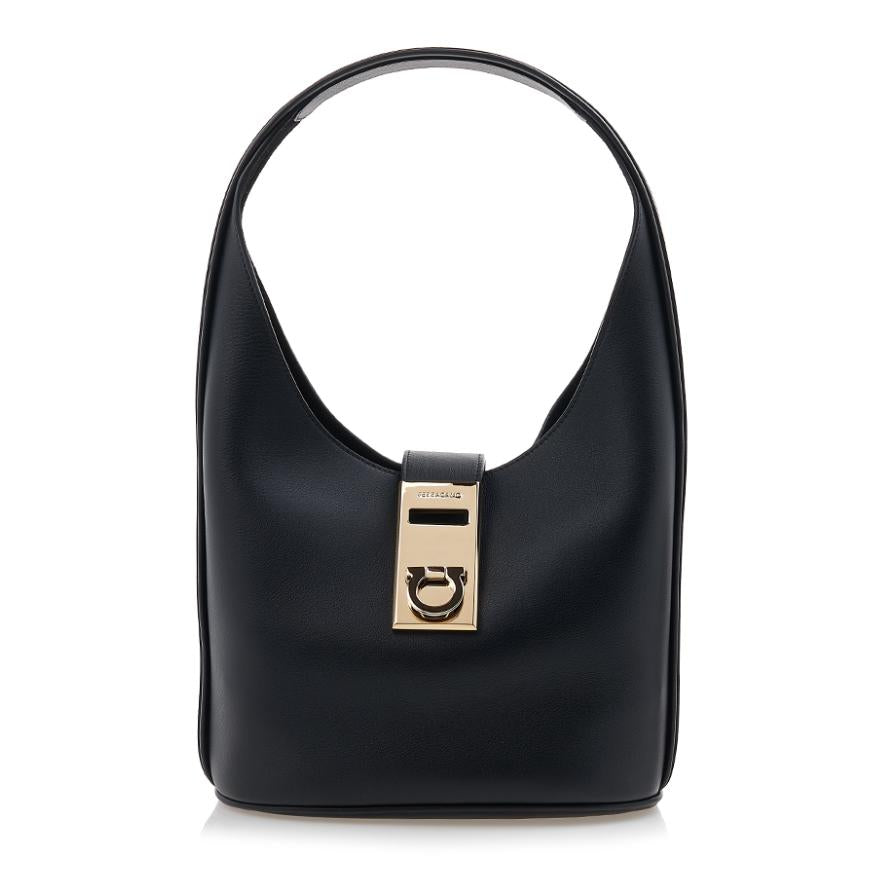 Ferragamo Women’s Buckle Hobo Bag 21 4966 NERO 0764378
