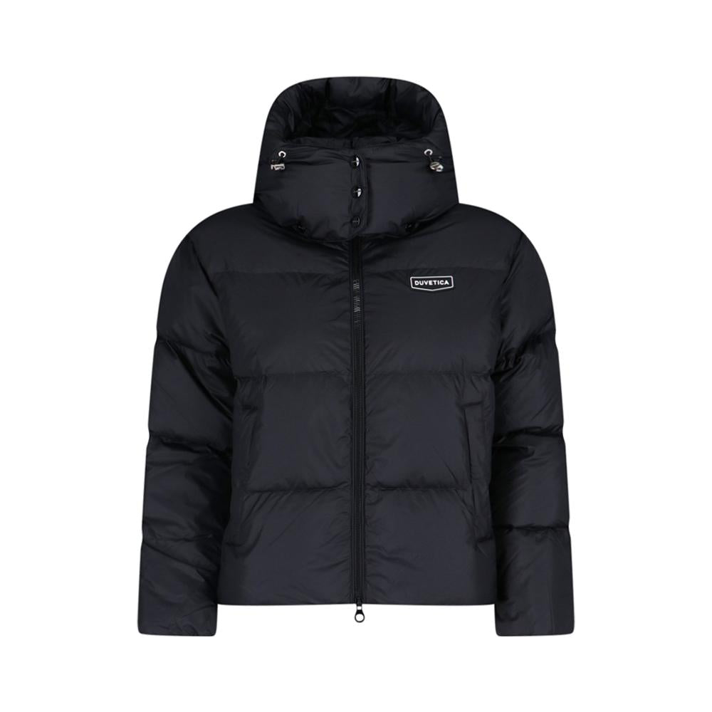 Duvetica Black RISA Logo Patch Hooded Puffer Jacket VDDJ96136K0001 BKS