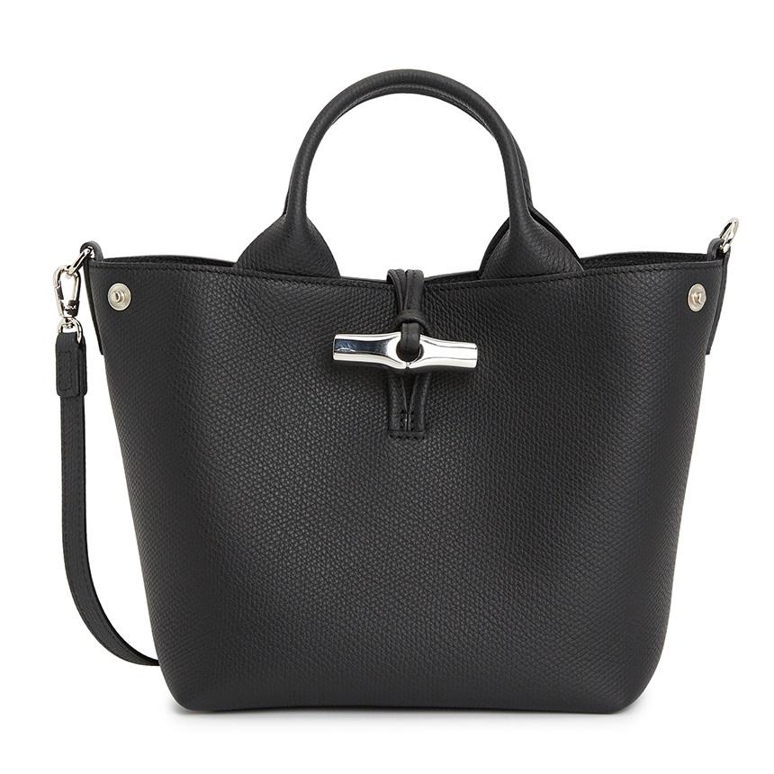 Longchamp Le Roseau S Women’s Leather Tote Bag Black
