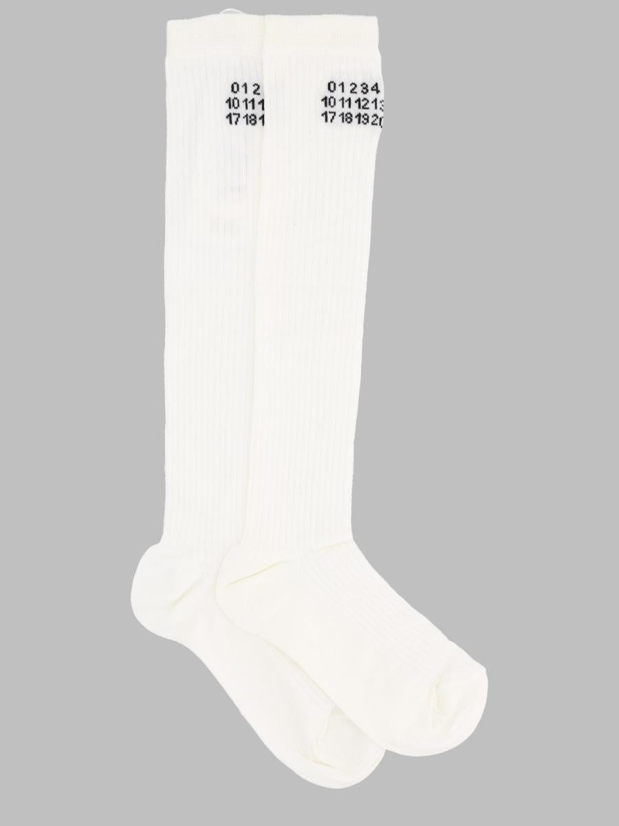 Maison Margiela Cotton Crew Socks White Men’s Accessory