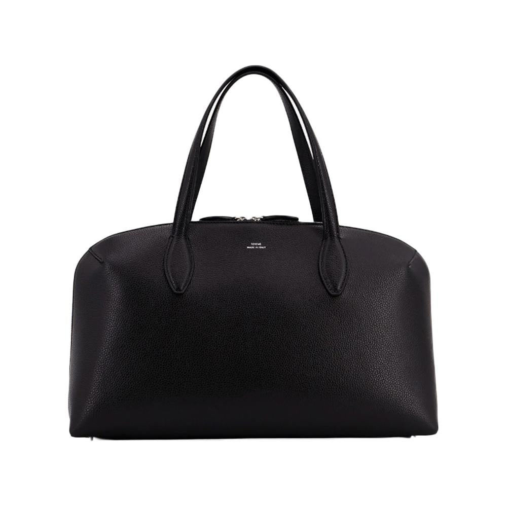 Toteme Black Grain Leather Medium Day Tote Crossbody Bag 254 WAL0110 LE0139 001