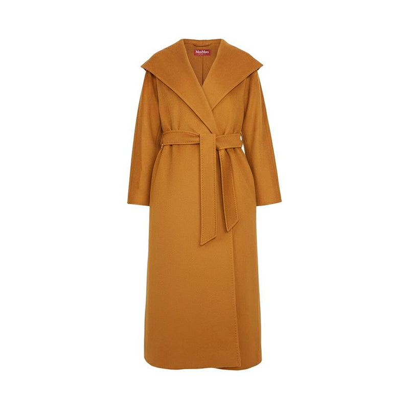Max Mara Danton Hooded Coat Beige Wool Blend