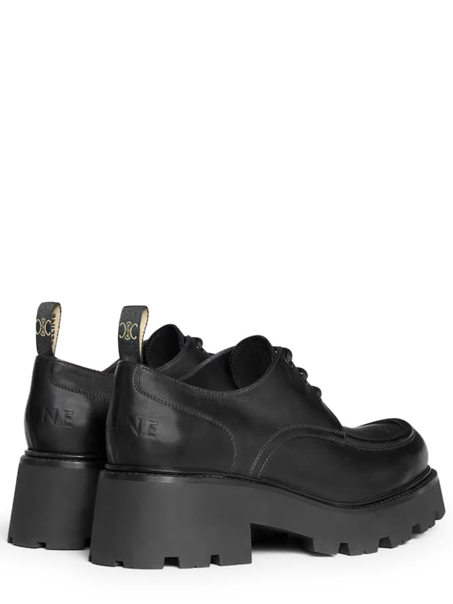 CELINE Black Leather Oxford Dress Shoes for Women