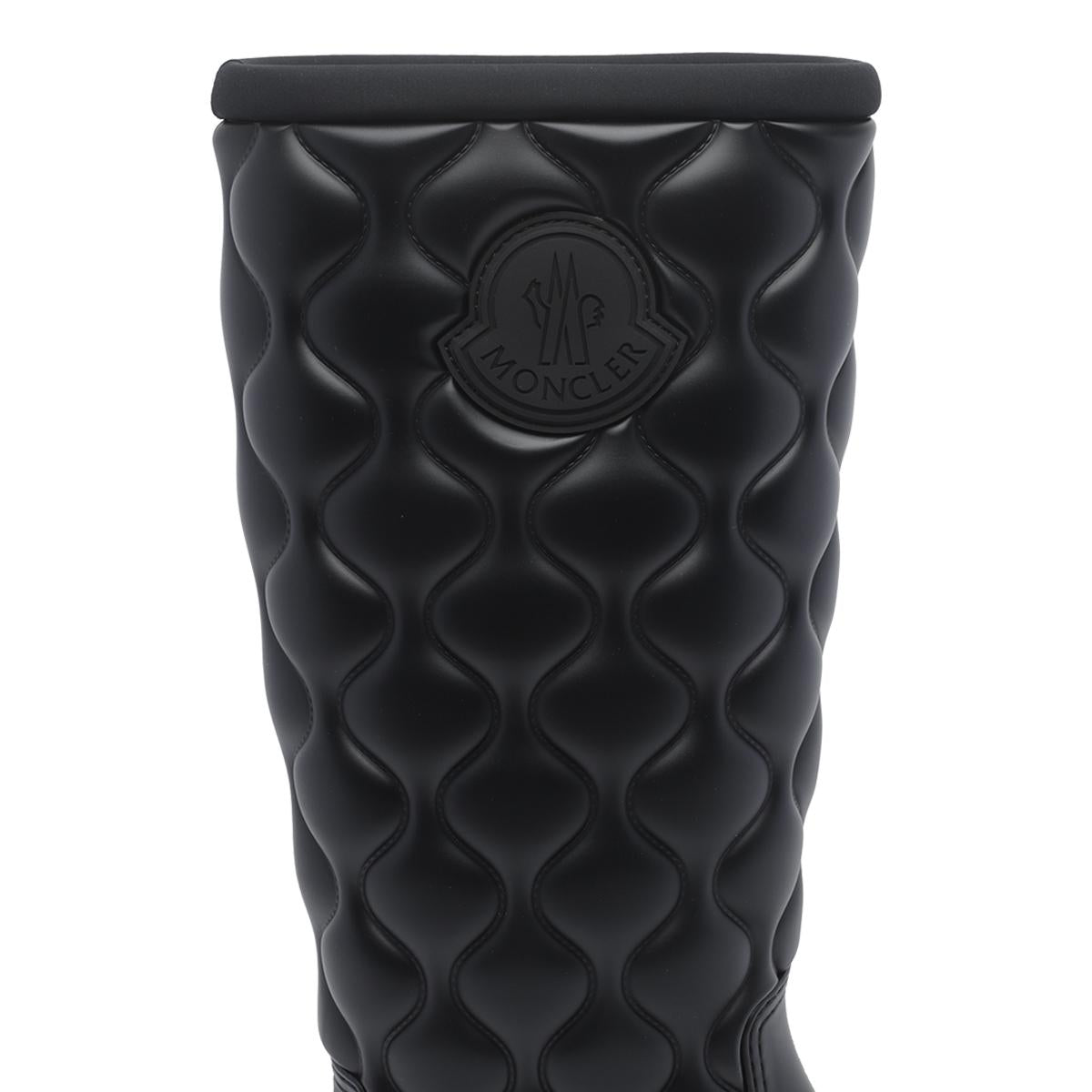 Moncler Black Leather Mid-Calf Ankle Boots
