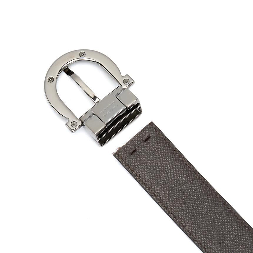 Ferragamo Gancini Men’s Reversible Leather Belt Pre-Cut 670196 0770683
