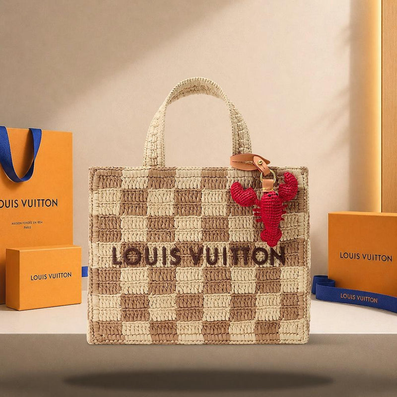 Louis Vuitton Natural Beige Brown Mini Shopper Tote Clutch Bag N40898