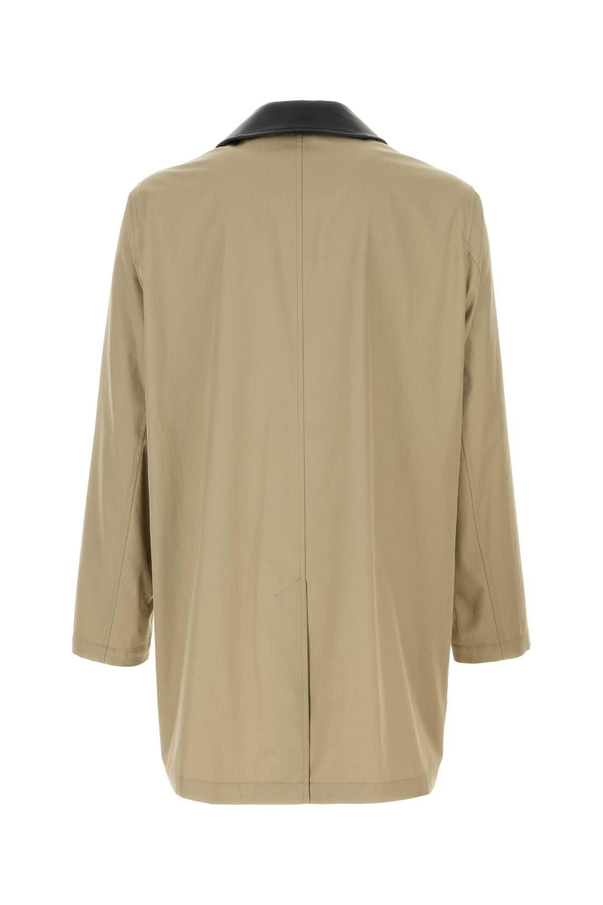 BURBERRY Beige Cotton Gabardine Double-Breasted Trench Coat