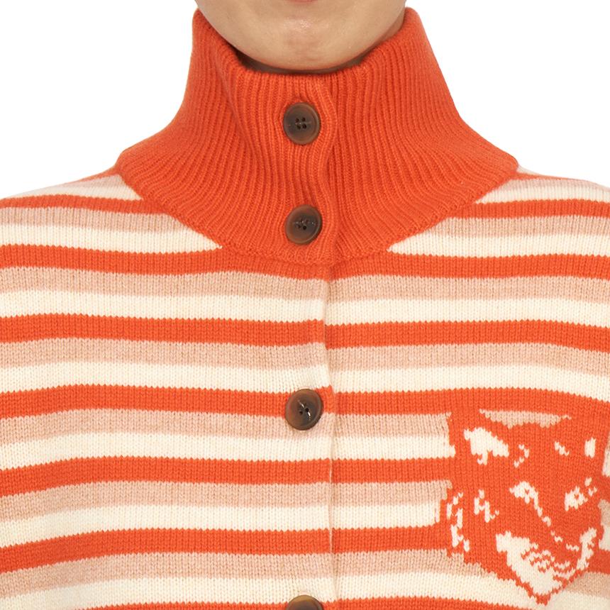 Maison Kitsune Fox Head Stripe Women’s Cardigan NW00503KM0329 0019