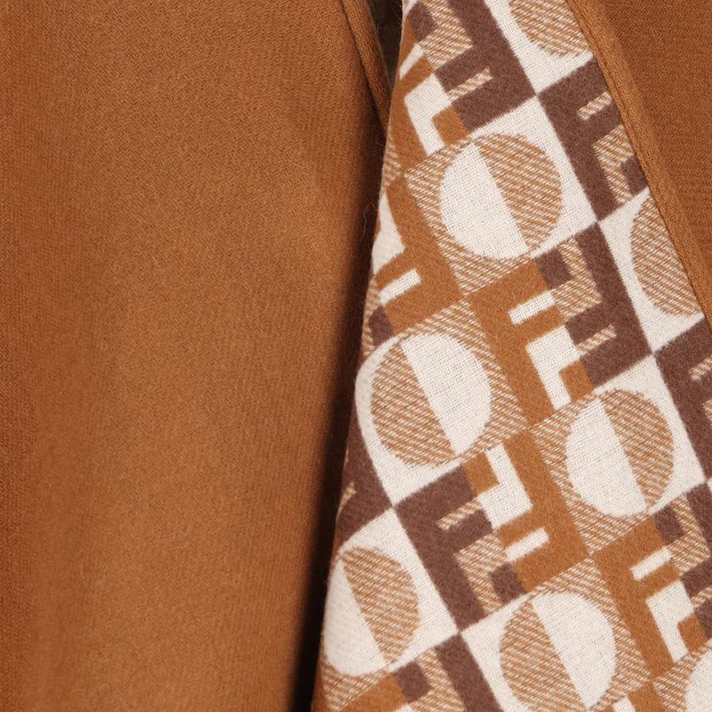 FENDI Camel Reversible Wool Cashmere Cape Coat FXX808 AYKT F0X2L
