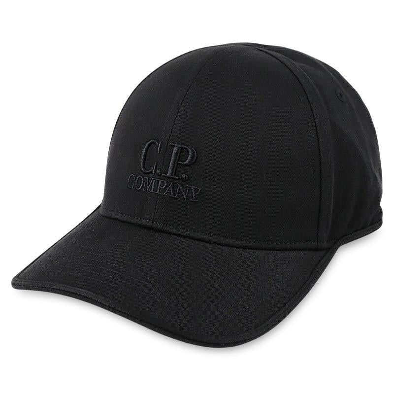 CP Company Embroidered Logo Black Baseball Cap 20CMAC048A 006288A 999