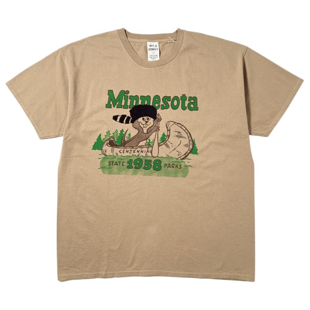 Wild Donkey Minnesota Graphic Khaki Short Sleeve T-Shirt Unisex