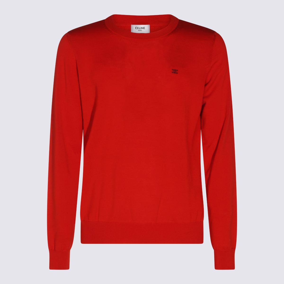 CELINE Wool Blend Round Neck Knit Sweater for Men