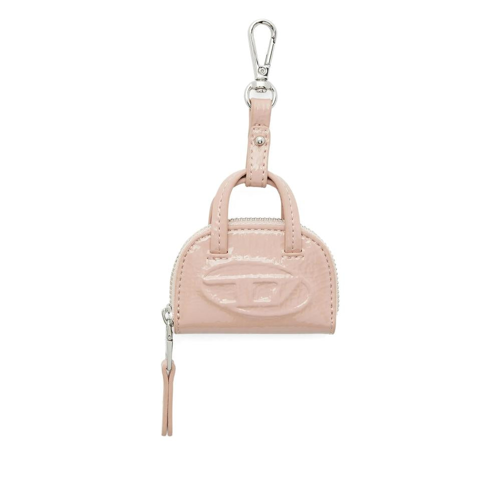 DIESEL Blue Silver-Tone Logo Keyring Keychain Accessory