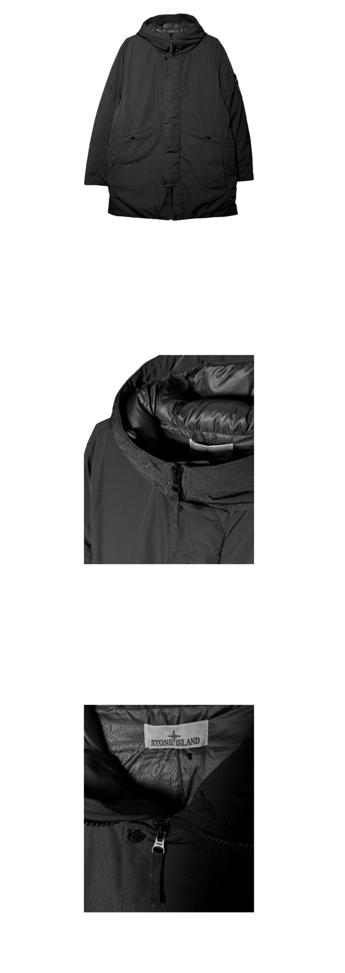 STONE ISLAND Micro Twill Down Puffer Jacket Black Men