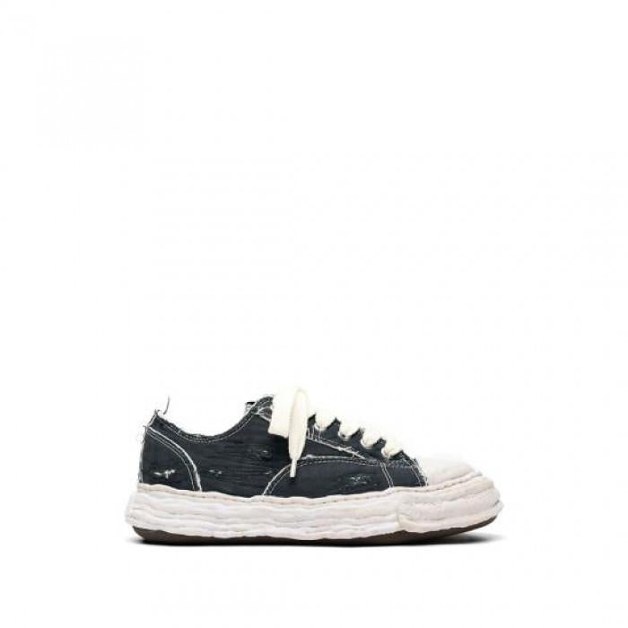 Maison Mihara Yasuhiro OG Sole Overdyed Canvas Low Top Sneakers Black