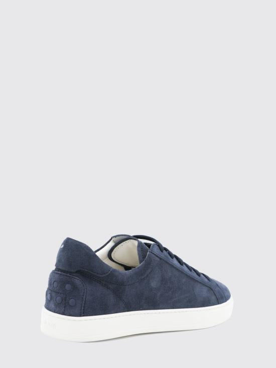 Tods Blue Leather Low-Top Sneakers for Men