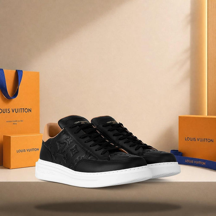 Louis Vuitton Beverly Hills Black Leather Low-Top Sneakers