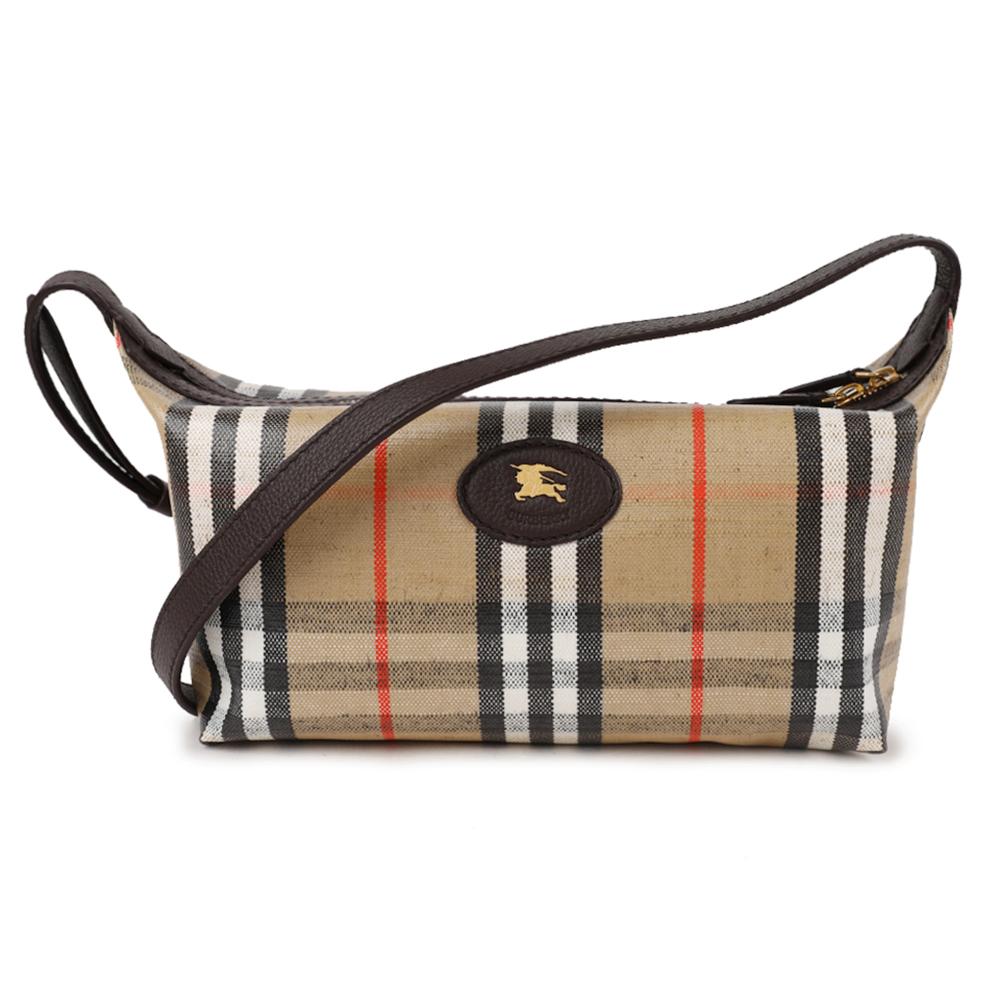 BURBERRY Highland Check Canvas Shoulder Bag Crossbody 8119947