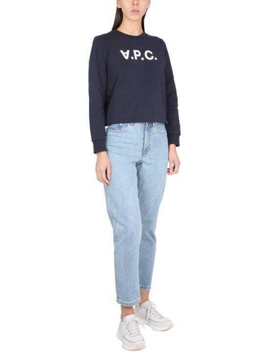 A.P.C. Dark Navy Long Sleeve Sweatshirt COFAXF27644 IAK