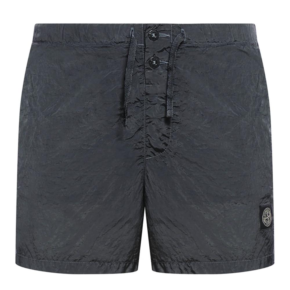 STONE ISLAND Logo Patch Swim Shorts Navy