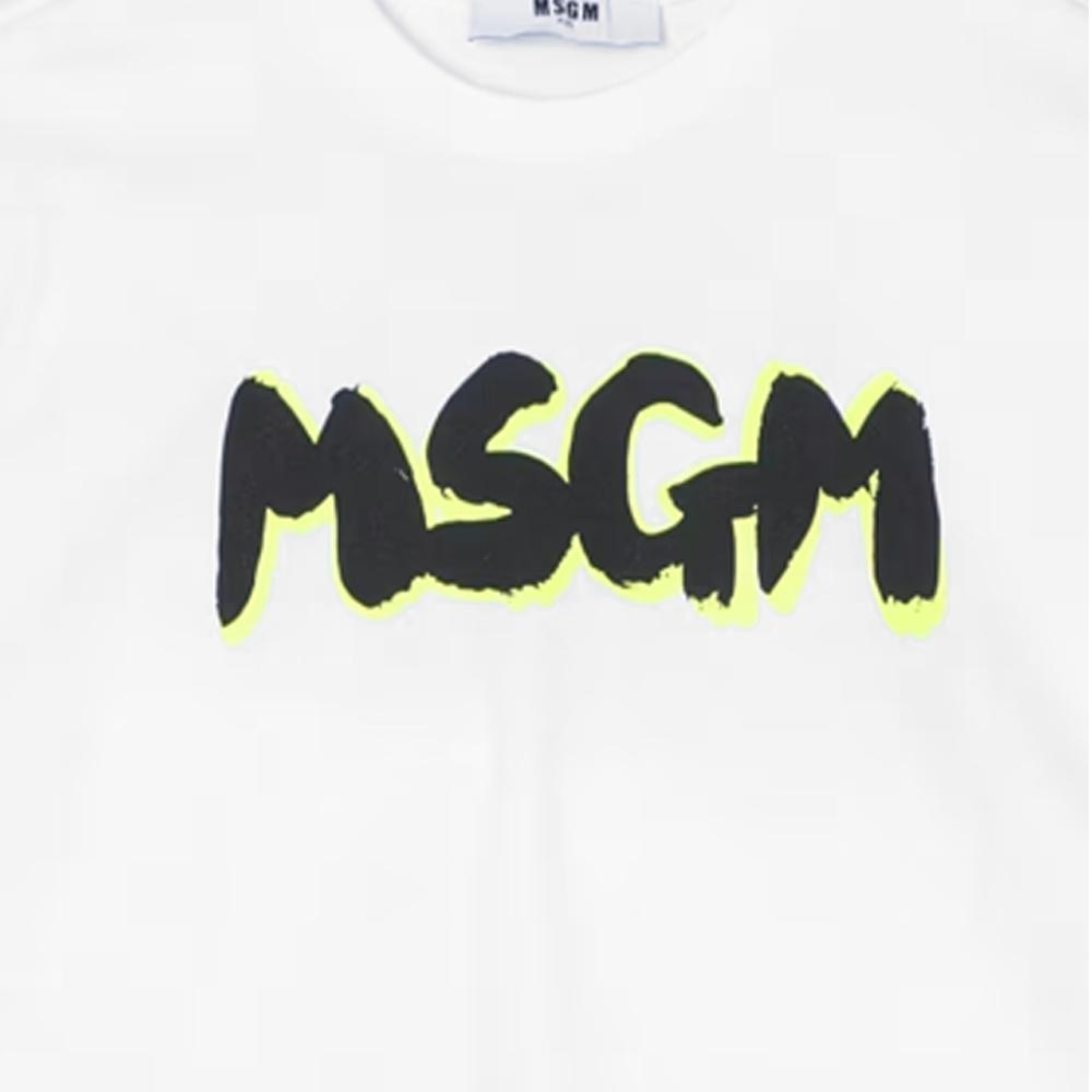 MSGM Women Kids Logo Print T-Shirt White Cotton