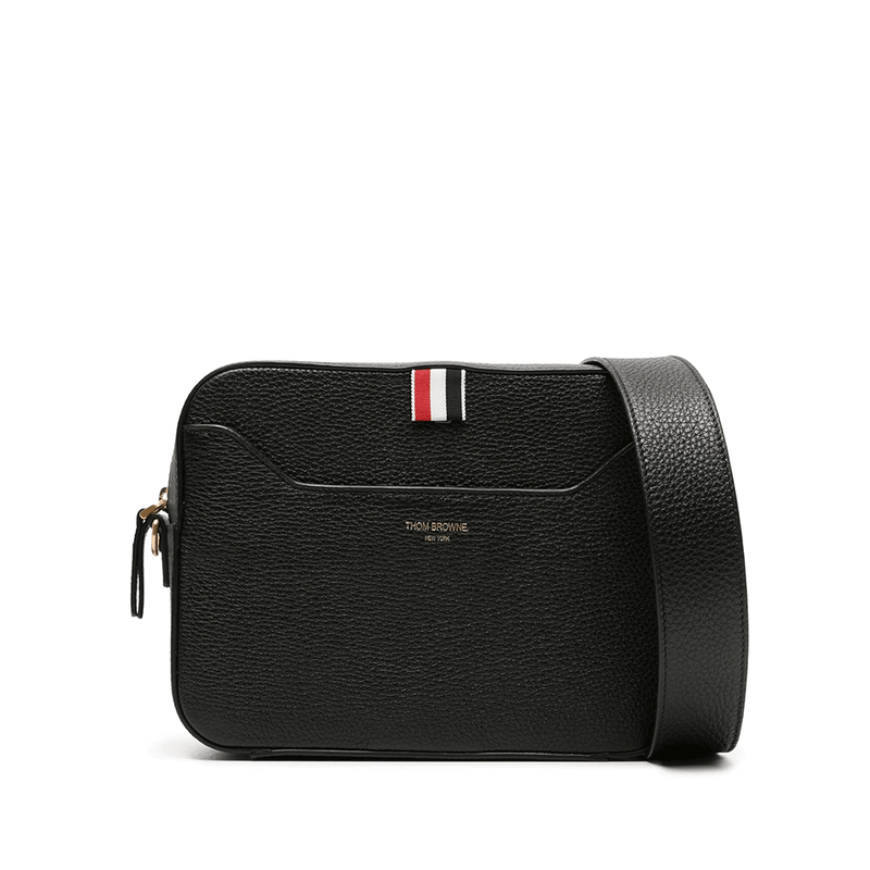 THOM BROWNE Pebble Grain Leather Camera Crossbody Bag Men MAG421A 00198 001