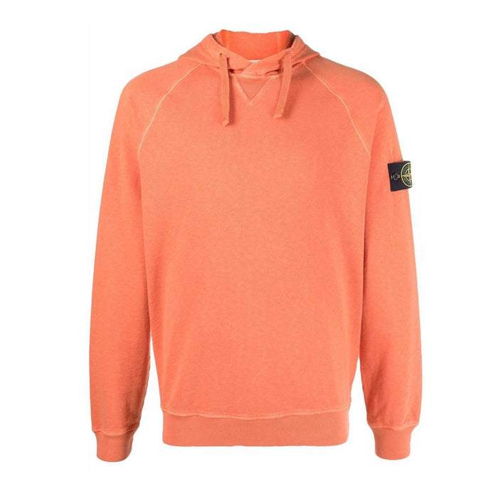STONE ISLAND Orange Patch Logo Hooded Sweatshirt 761562160 V0132