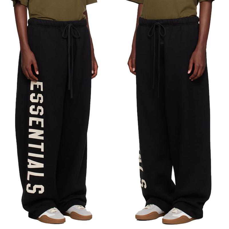 Fear of God Essentials Fleece Big Logo Relaxed Sweatpants Dark Heather Black