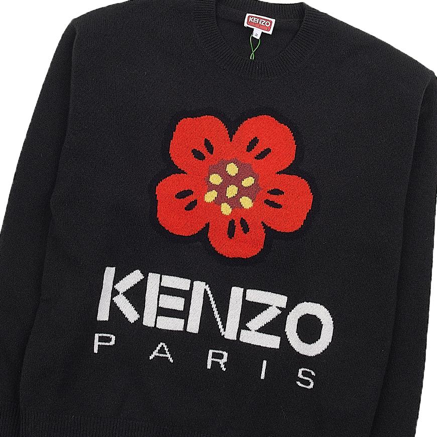 KENZO Men’s Bok Flower Round-Neck Knit Sweater FD65PU4273LD 99J
