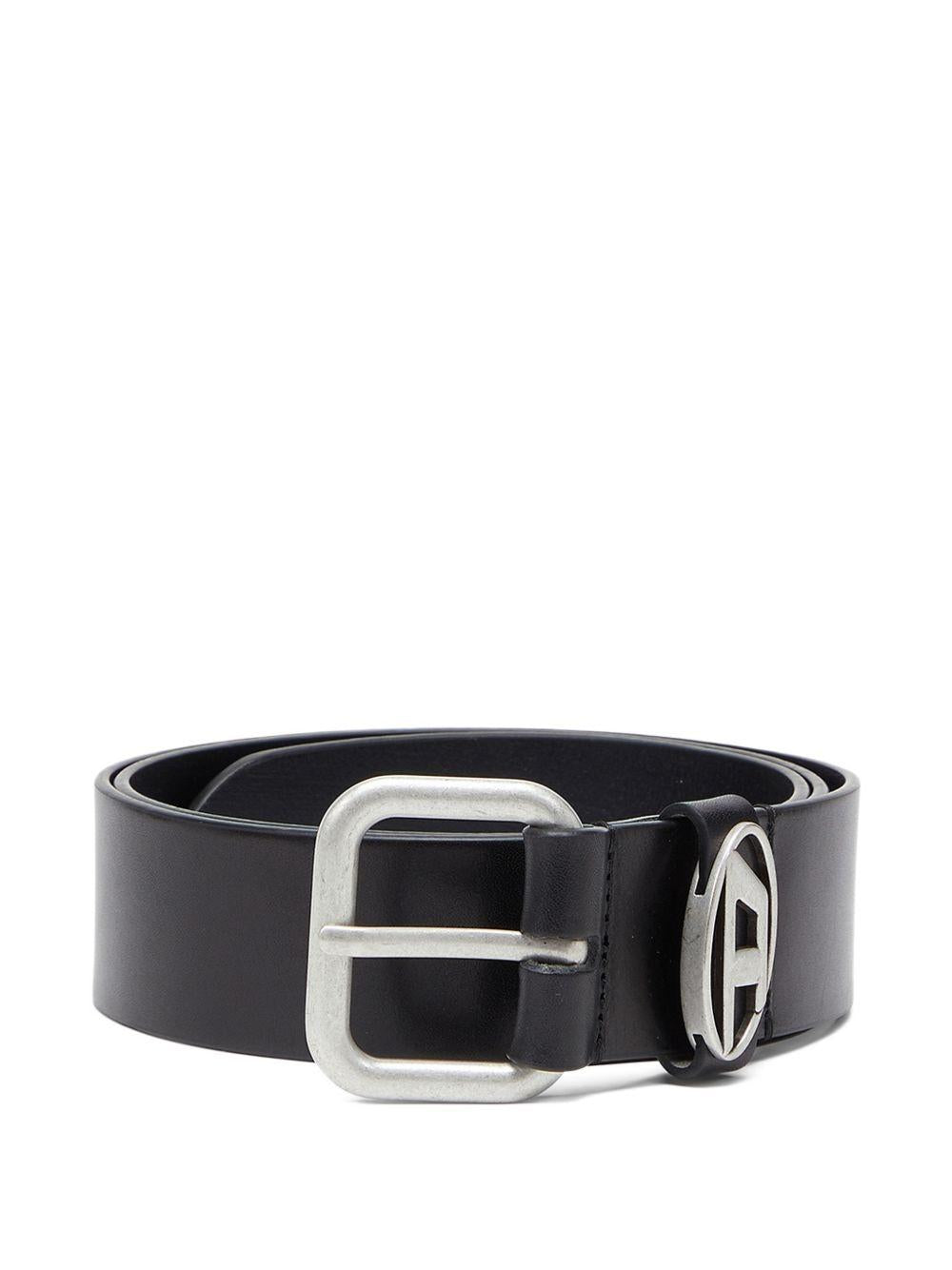 DIESEL Black Leather Belt for Men