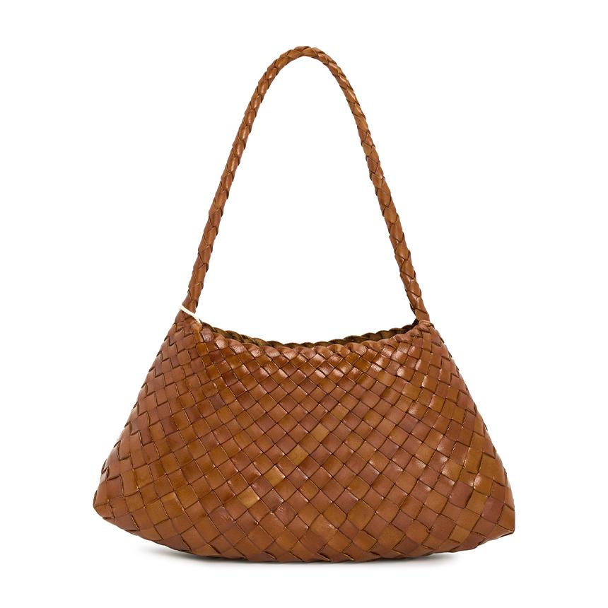 Dragon Diffusion Rosanna Woven Leather Tote Bag for Women 8943 TAN