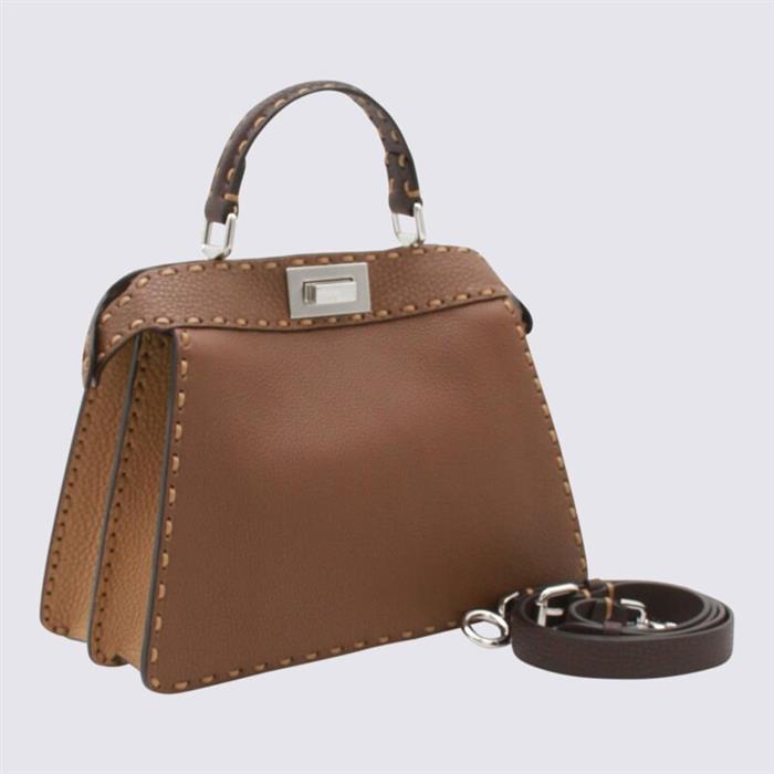 FENDI Peekaboo ISeeU Small Leather Shoulder Bag Black
