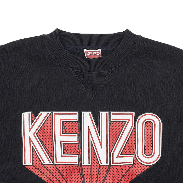 KENZO Logo Print Cotton Sweatshirt for Women Black