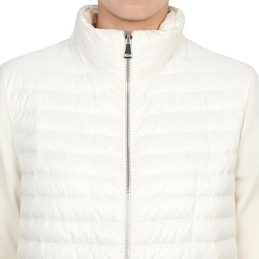 Moncler Women’s Padded Zip-Up Cardigan White Knit
