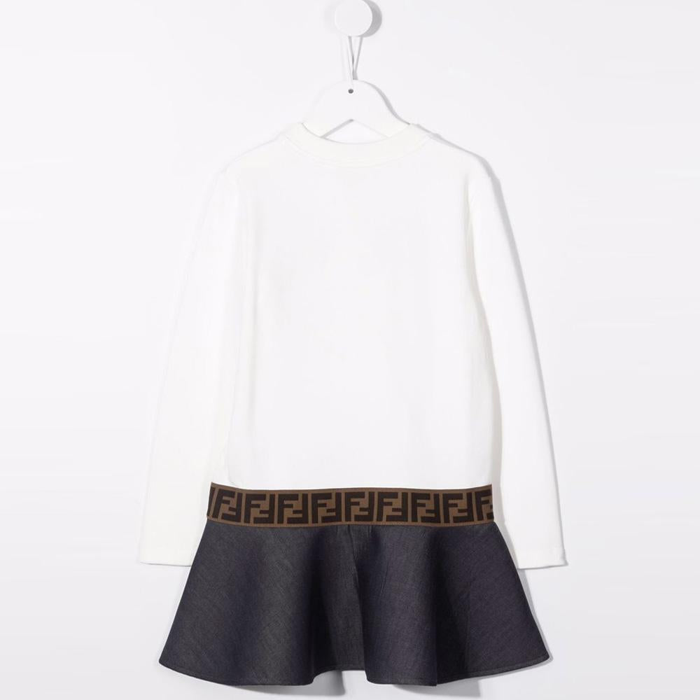 FENDI Women’s Logo Cotton Midi Dress Black