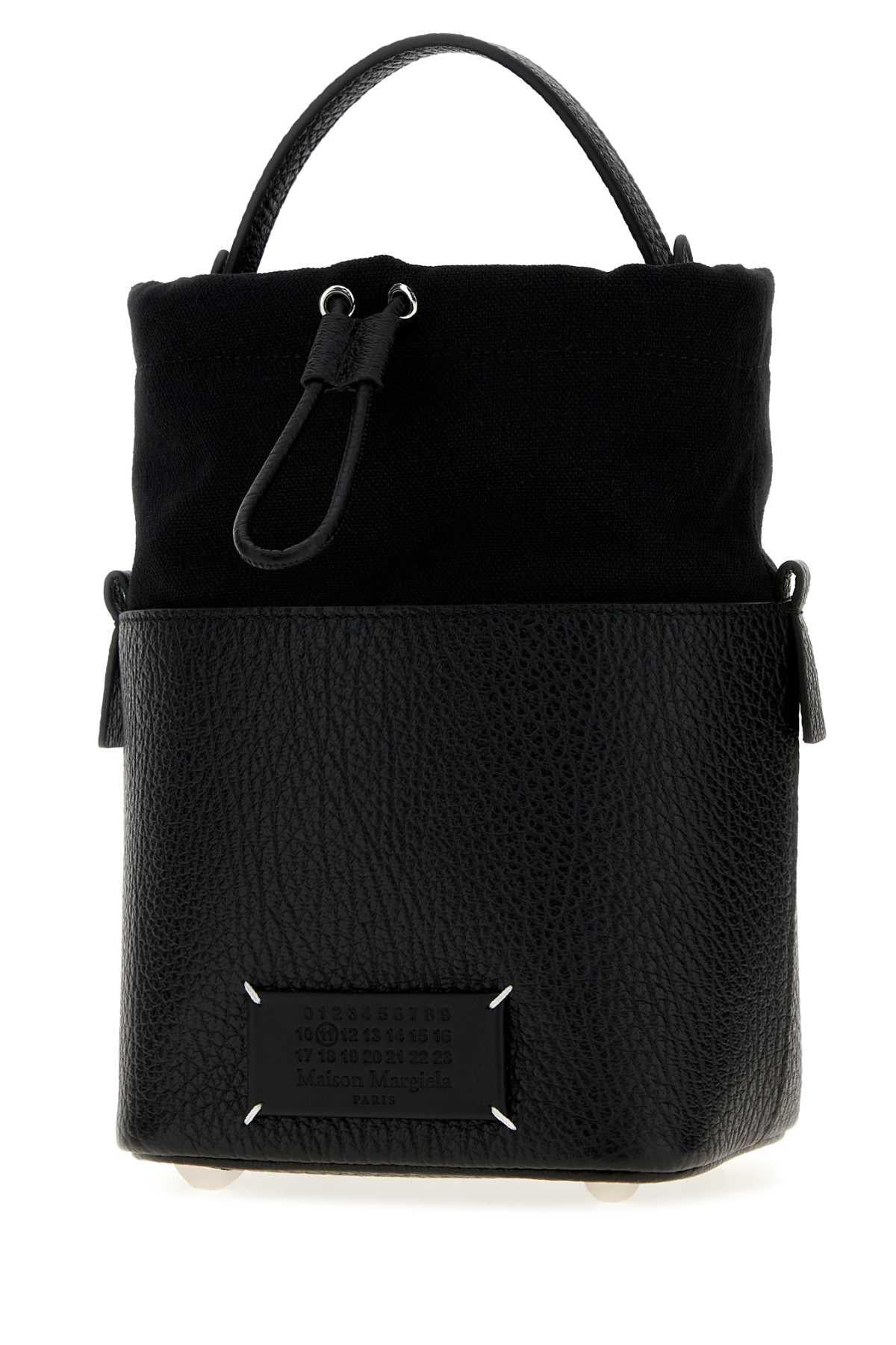 Maison Margiela Black Leather Tote Shoulder Bag