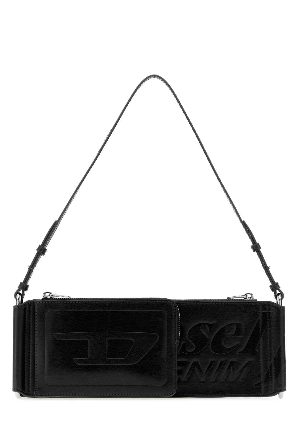 DIESEL Black Leather Shoulder Bag