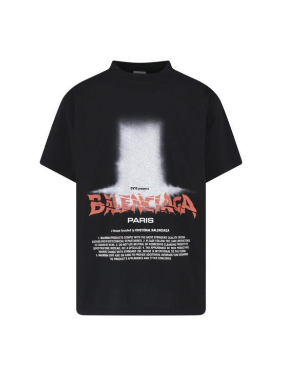 BALENCIAGA The Door Oversize Black T-Shirt Men’s Cotton