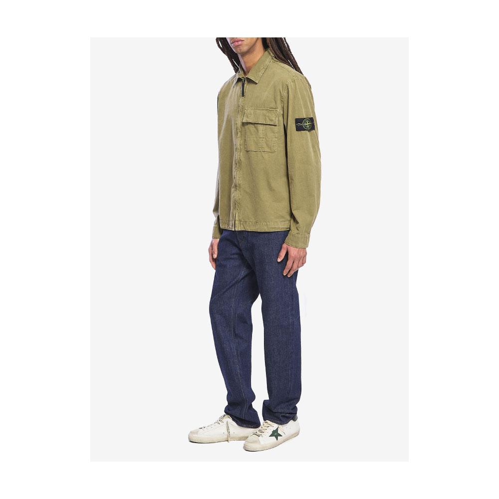 STONE ISLAND Old Effect Green Men's Overshirt Jacket 1200008 S00WN V015G