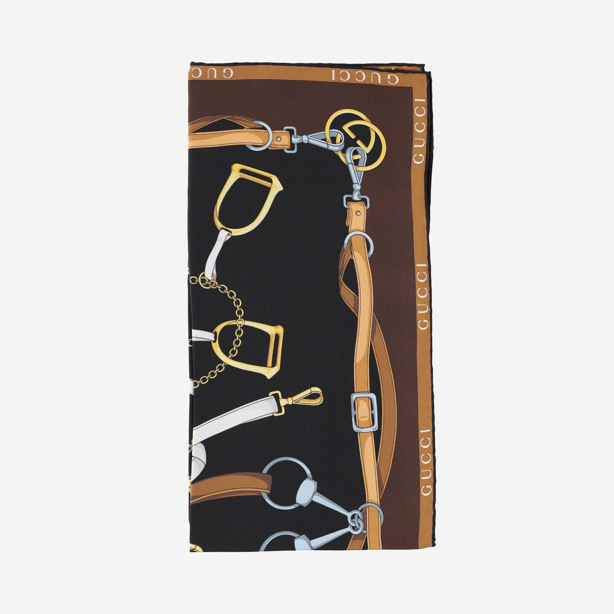 GUCCI Wool Knit Scarf Ivory