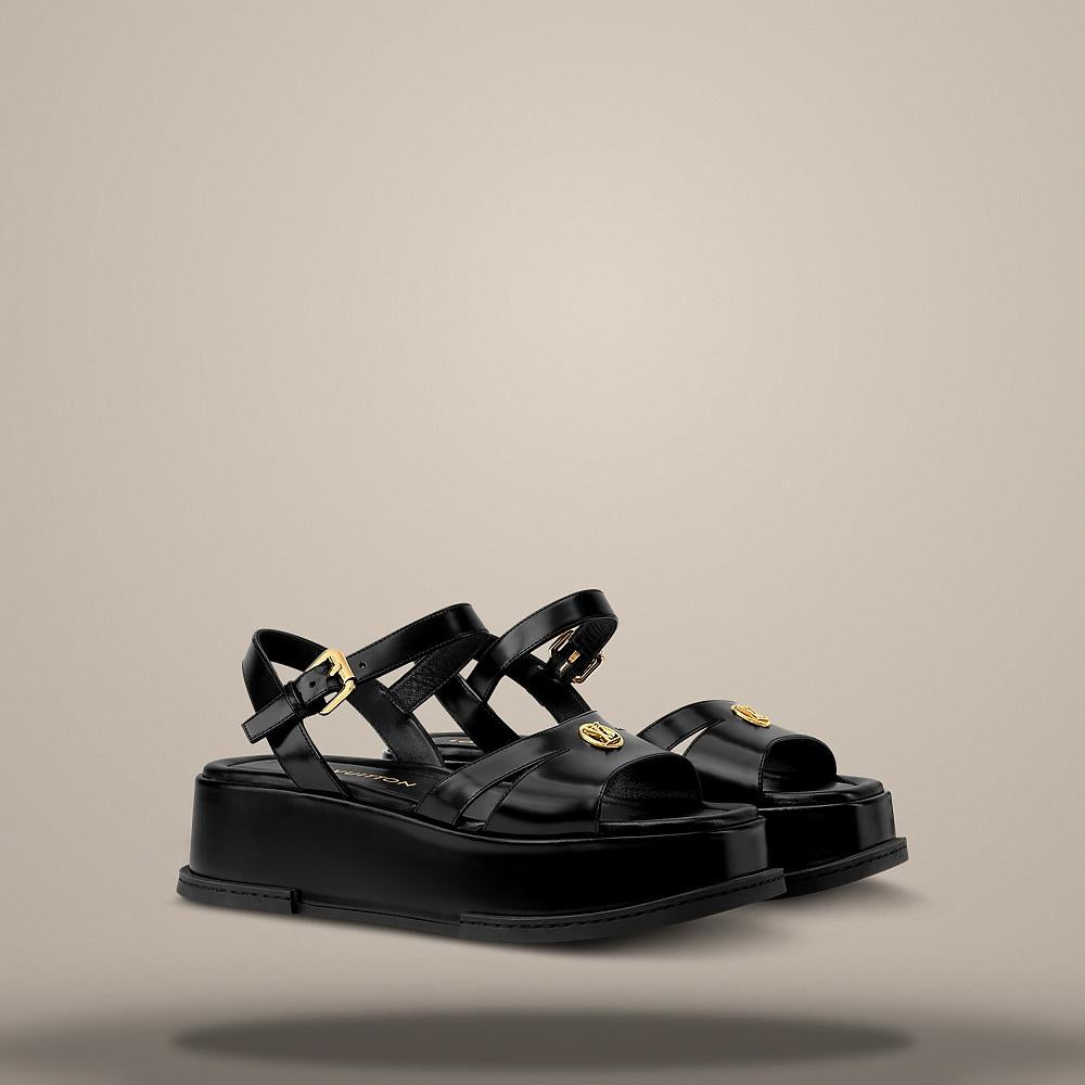 Louis Vuitton Maya Platform Men's Sandals Black 1AJLYH
