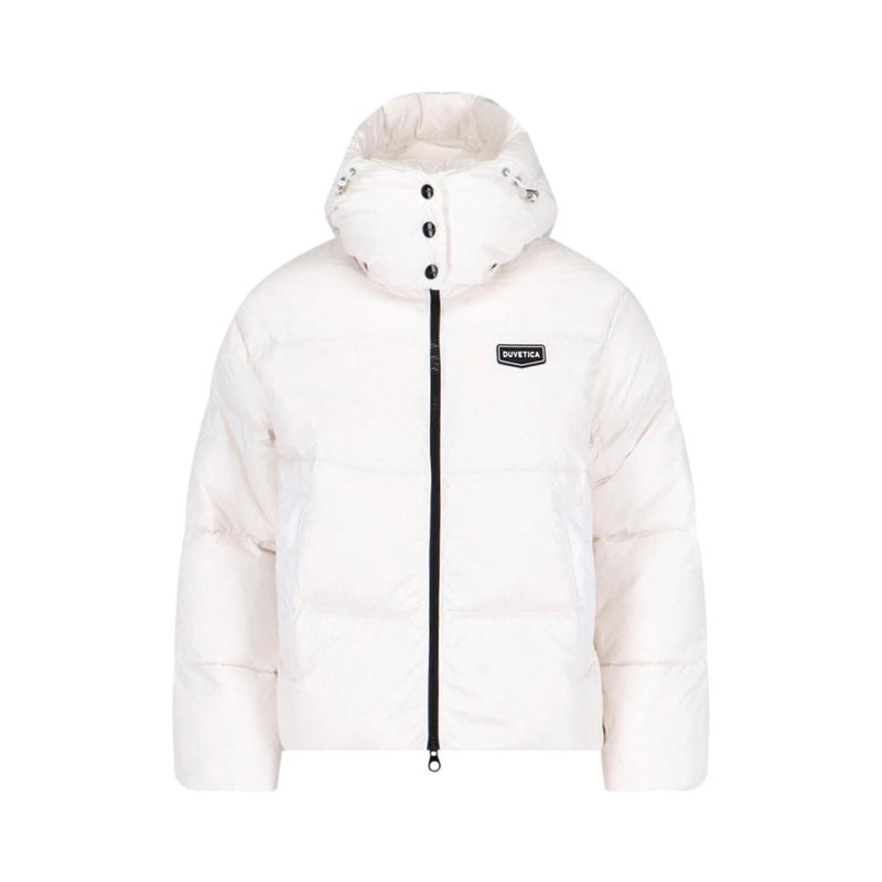 Duvetica RISA Logo Patch Hooded Down Jacket White