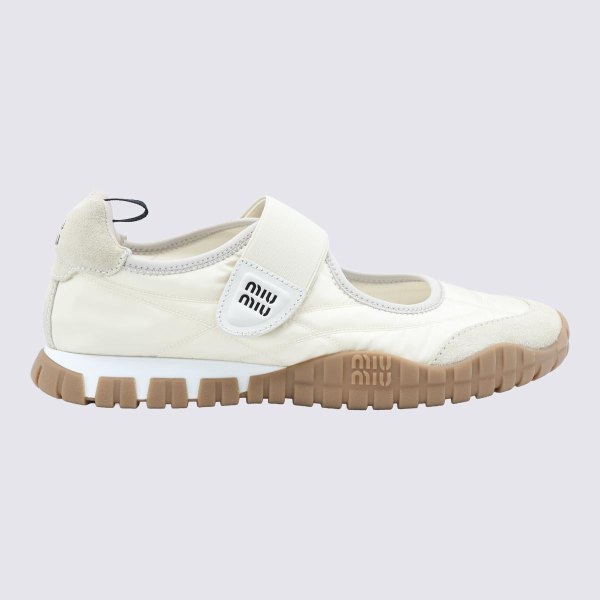 Miu Miu White Fabric Sneakers Women’s Casual Shoes