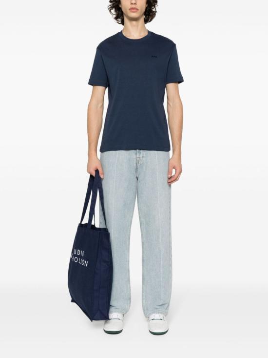 A.P.C. Short Sleeve T-Shirt Navy Cotton Men’s Top COGXBH26257 IAK