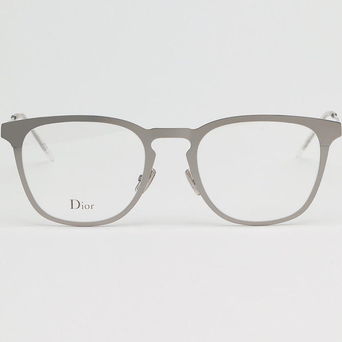 DIOR Matte Silver Lightweight Metal Eyeglass Frames Unisex DIOR0214 R81