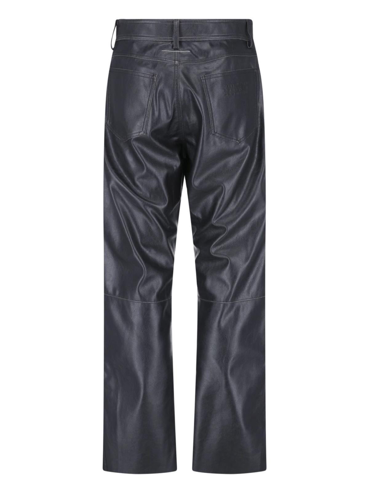 Maison Margiela Black Leather Trousers Men’s Pants